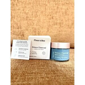 Fleur &‎ Bee Prince Charcoal Detox Clay Mask 2.5oz Vegan Cruelty-Free NEW